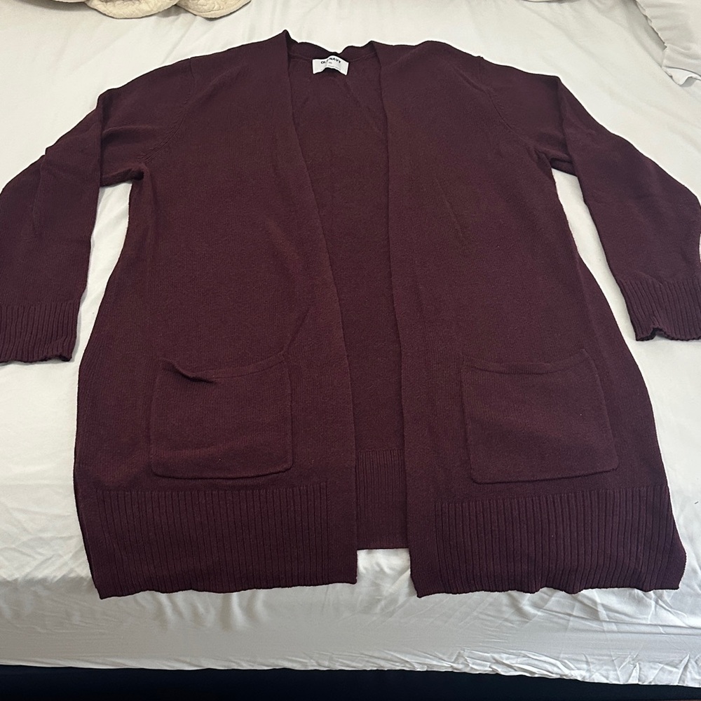Old Navy Maroon Open Front Cardigan